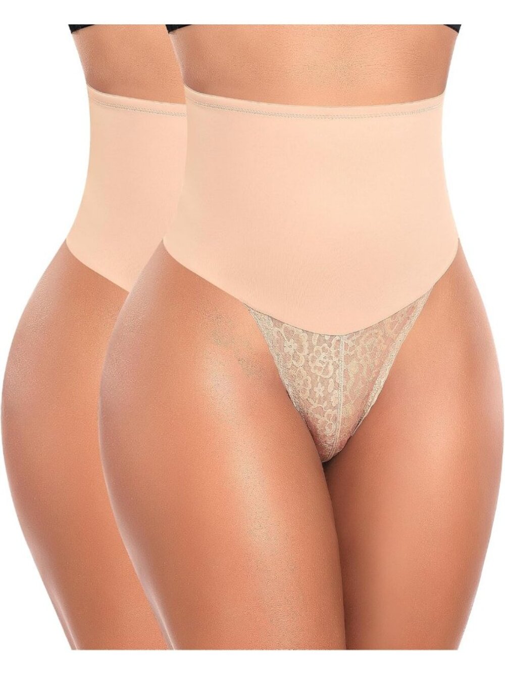 High Waist Tummy Control Thong Shapewear for Women | Lace Body Shaper Panties
